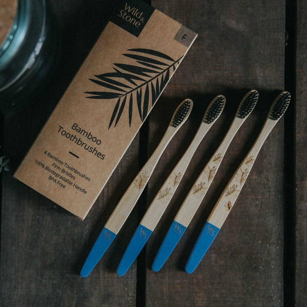 Wild & Stone Adult Bamboo Toothbrush 4 Pack - Firm