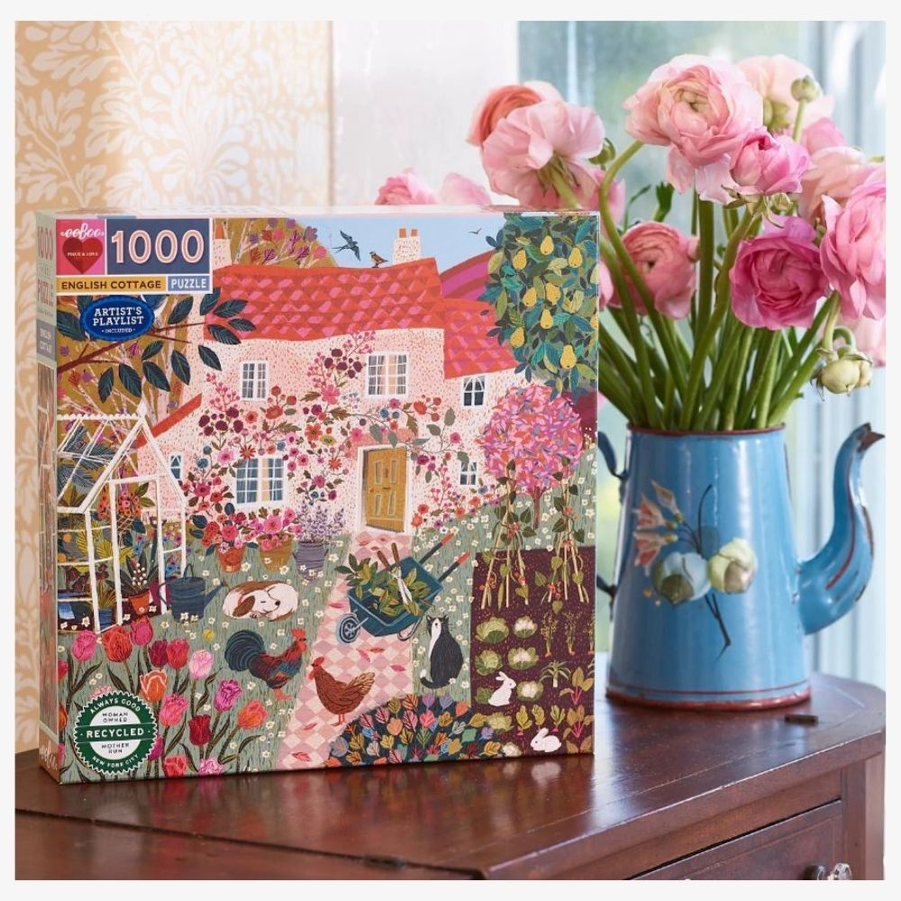 eeBoo 1,000 Piece Jigsaw Puzzle - English Cottage Garden