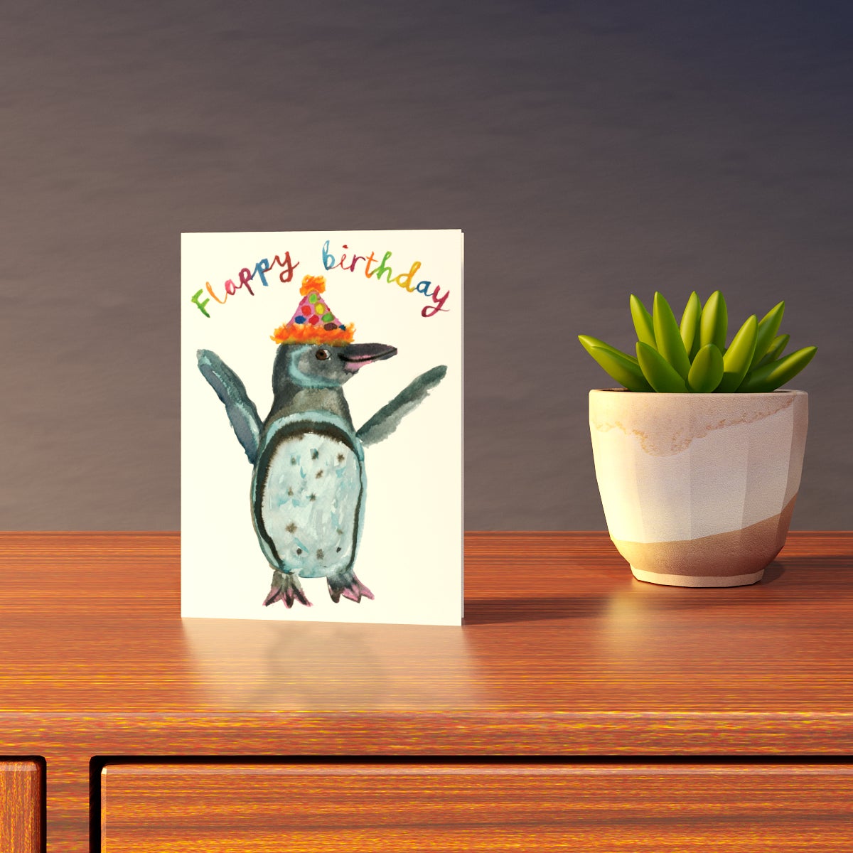Flappy Birthday Penguin Card
