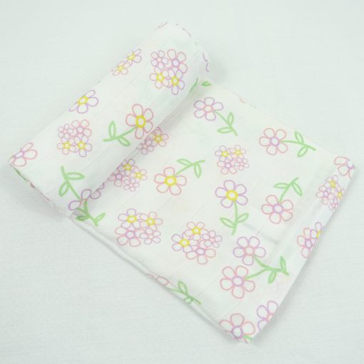 MuslinZ Organic Cotton and Bamboo Swaddle - Flowers