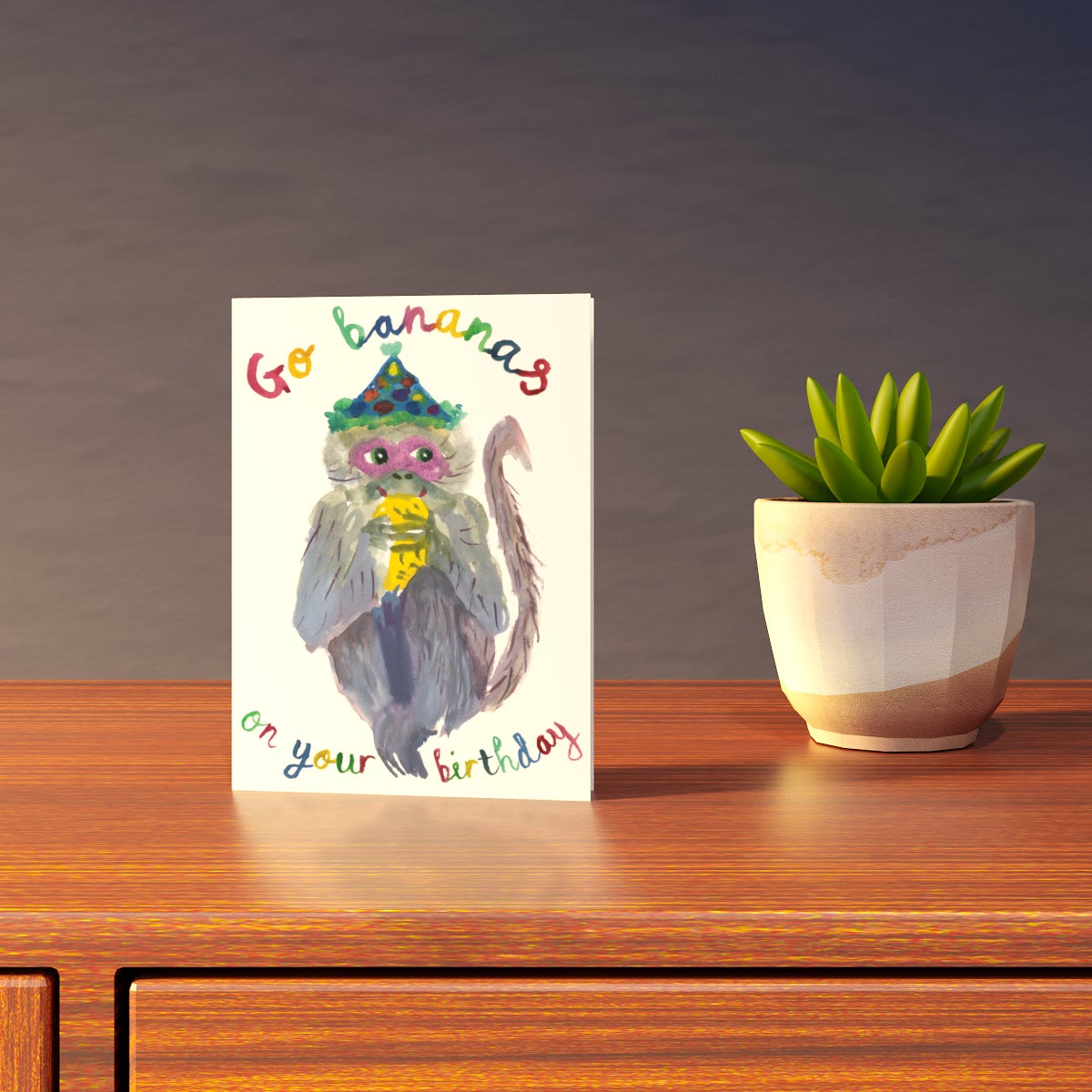 Go Bananas Monkey Birthday Card