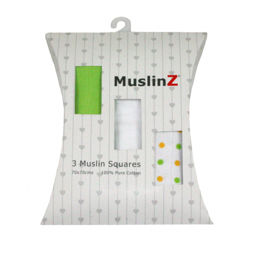 Muslinz Cotton Muslin Squares 3pk