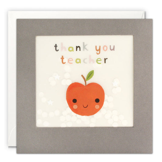 Thank You Teacher Apple Paper Shakies Card