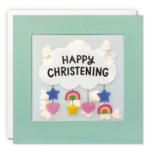 Happy Christening Paper Shakies Card