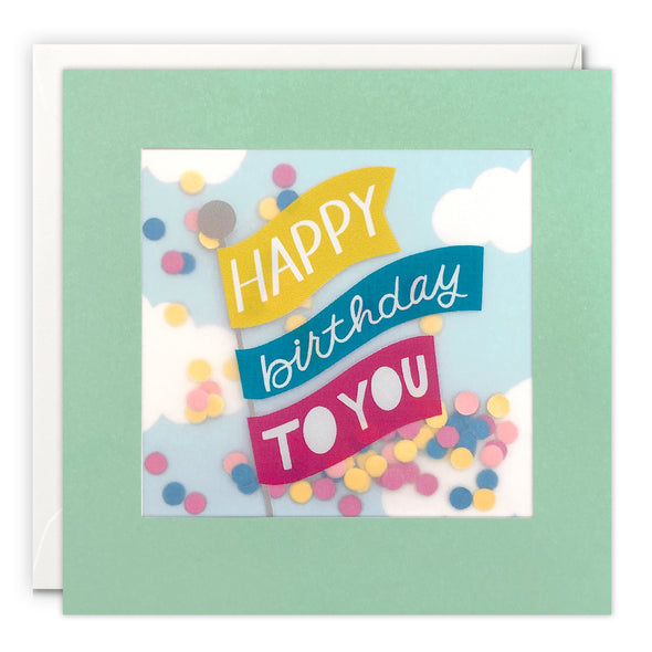 Birthday Flags Paper Shakies Card