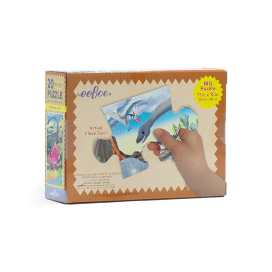 eeBoo 20 Piece Jigsaw Puzzle - Dinosaur Land