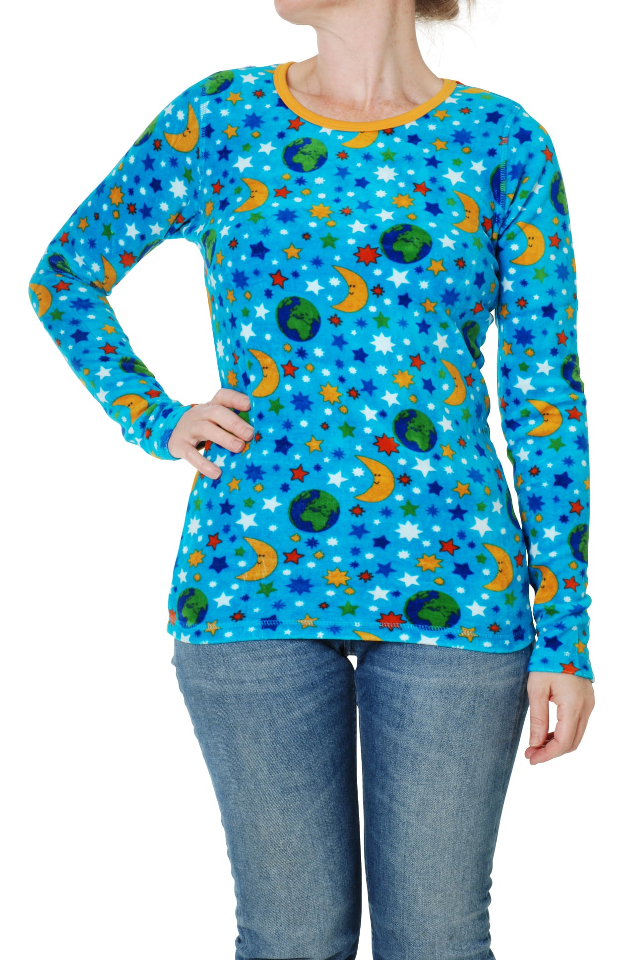 DUNS Mother Earth Blue Atoll Velour Adult LS Top