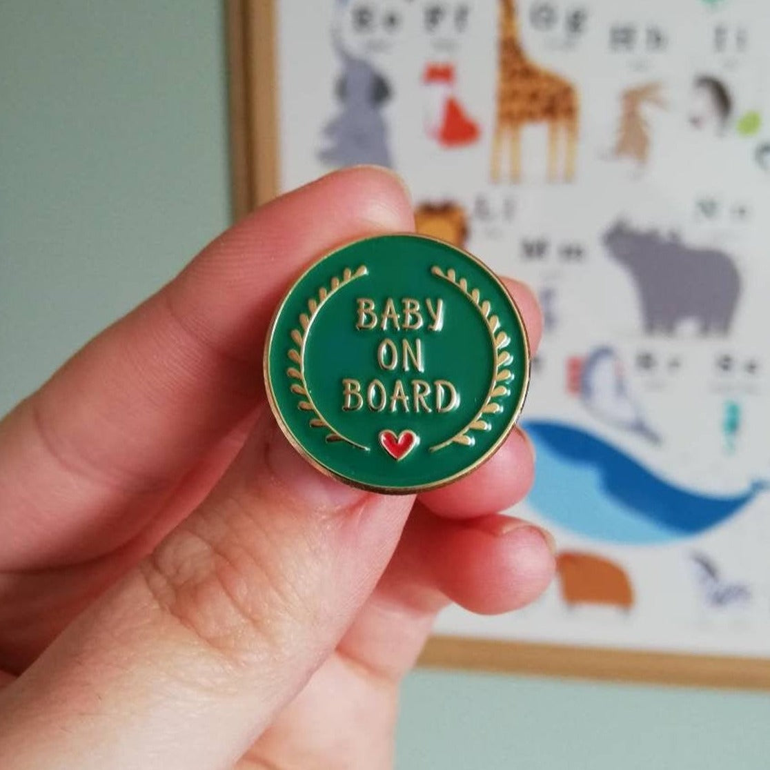 Enamel Baby on Board Pin Badge