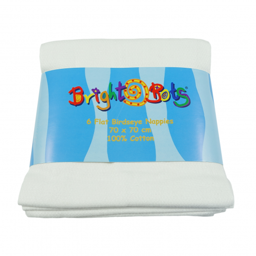 BrightBots Birdseye Flat Nappies 6pk