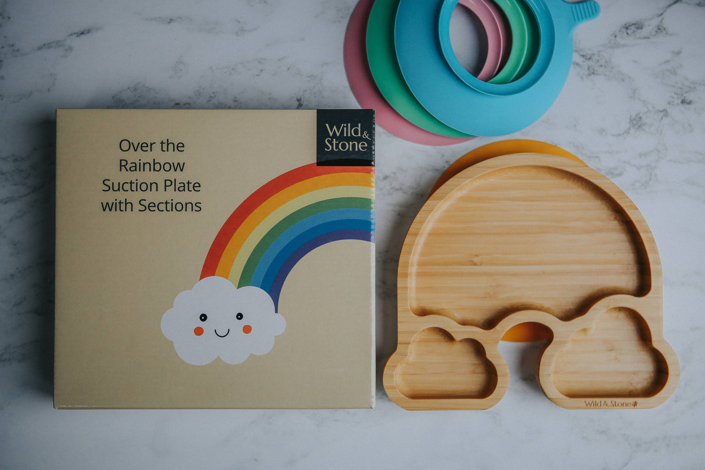 Wild & Stone Baby Bamboo Rainbow Suction Plate - Various Colours