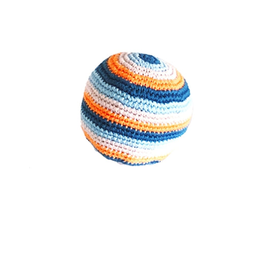 Pebble Organic Ball Rattle - Rainbow Multi Stripe