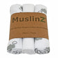 MuslinZ Organic Cotton and Bamboo Muslin Squares 3pk - Grey Cloud
