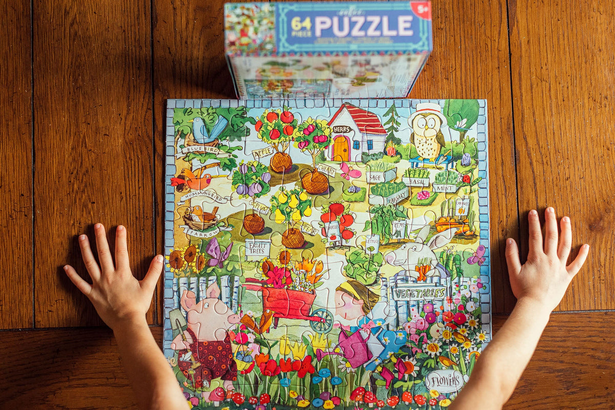 eeBoo 64 Piece Jigsaw Puzzle - Growing a Garden