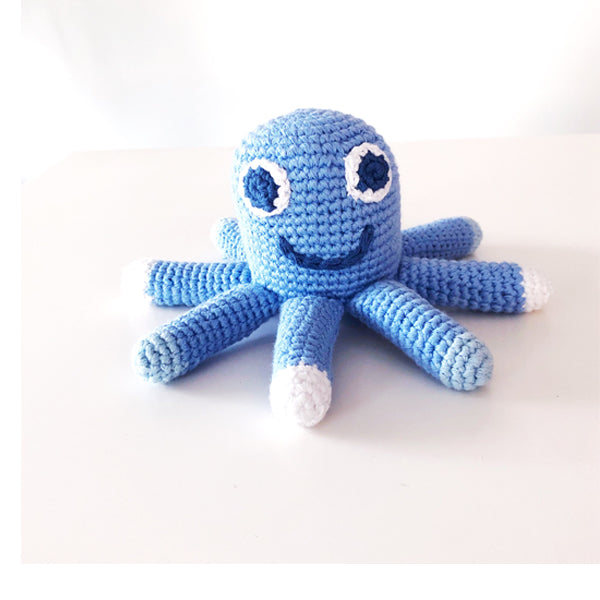 Pebble Octopus Rattle Cornflower Blue
