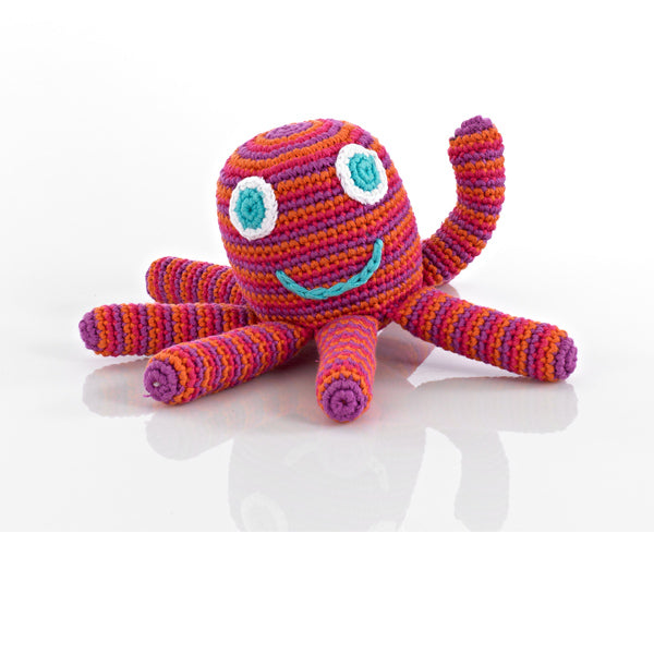 Pebble Octopus Rattle Hot Pink