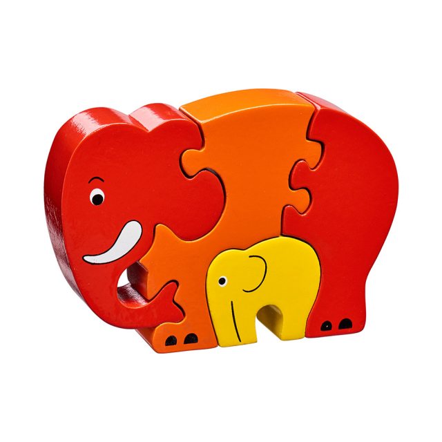 Lanka Kade Red Elephant & Baby Jigsaw