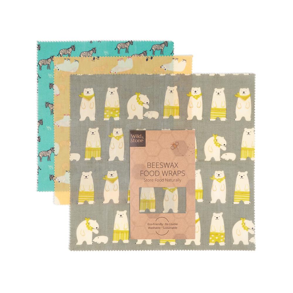 Beeswax Food Wraps - Animal Pattern (3 Pack)